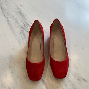Red Suede Kenneth Cole Pumps